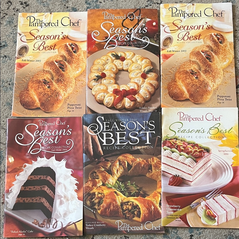 The Pampered Chef Seasonal Recipe Collection - Red and Gold Covers